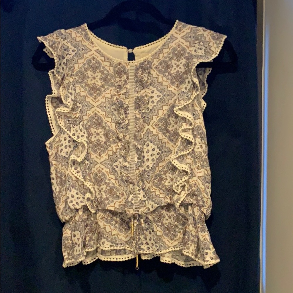Paisley and ruffle blouse - size S